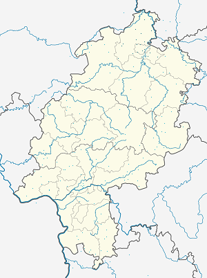 Kort over Regierungsbezirk Kassel med tags til hver supporter 