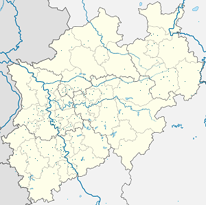 Mapa de Renania del Norte-Westfalia con etiquetas para cada partidario.