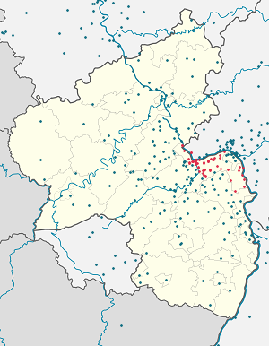 Harta lui Mainz-Bingen cu marcatori pentru fiecare suporter