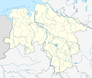 Kort over Niedersachsen med tags til hver supporter 