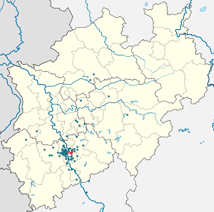 Karte von Köln-Kalk (Stadtbezirk) mit Markierungen für die einzelnen Unterstützenden