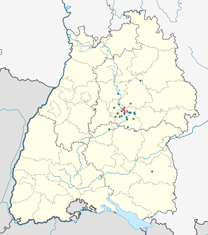 Karta över Esslingen am Neckar med taggar för varje stödjare