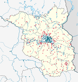 Kart over Brandenburg med markører for hver supporter