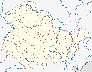 Mapa města Durynsko se značkami pro každého podporovatele 