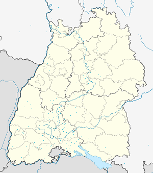 Mapa mesta Schwarzwald-Baar so značkami pre jednotlivých podporovateľov