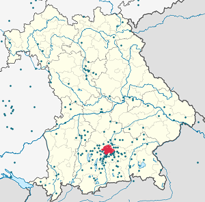 Mapa de Munique com marcações de cada apoiante
