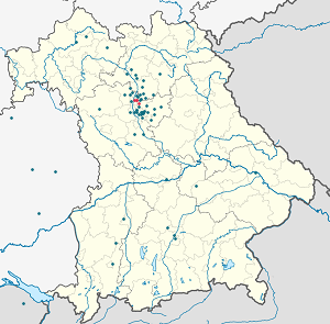 Erlangenas žemėlapis su individualių rėmėjų žymėjimais