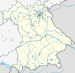 Karta mjesta Bayreuth s oznakama za svakog pristalicu