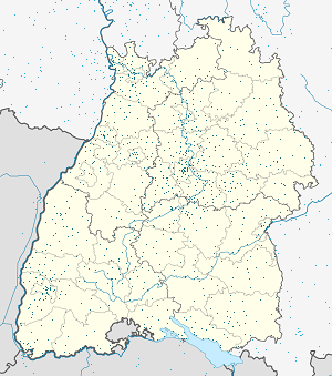 Mapa města Bádensko-Württembersko se značkami pro každého podporovatele 