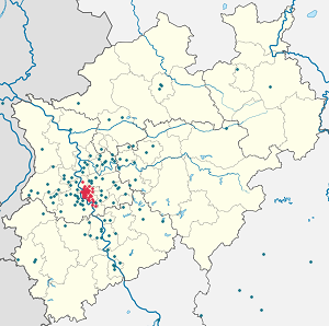 Karte von Düsseldorf mit Markierungen für die einzelnen Unterstützenden