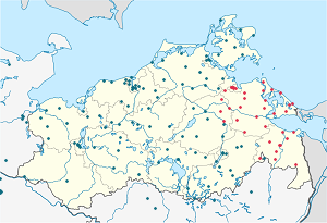 Mapa Powiat Vorpommern-Greifswald ze znacznikami dla każdego kibica