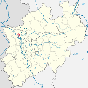 Mapa města Wesel se značkami pro každého podporovatele 