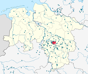 Mapa de Hanover com marcações de cada apoiante
