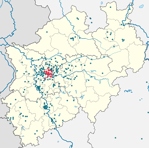 Mapa de Essen com marcações de cada apoiante