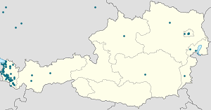 Karte von Bezirk Bludenz mit Markierungen für die einzelnen Unterstützenden
