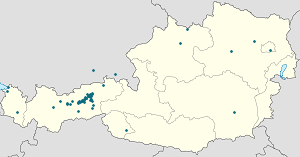 Mapa de Schwaz com marcações de cada apoiante