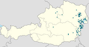 Harta lui Burgenland cu marcatori pentru fiecare suporter