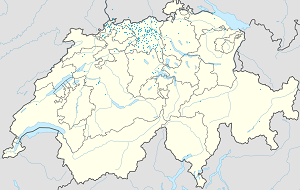 Mapa města Švýcarsko se značkami pro každého podporovatele 