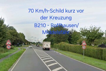Bild der Petition 50 km/h - mehr Sicherheit für Kinder und Bewohner - an der Kreuzung B210 - Roffhausen/Middelsfähr!