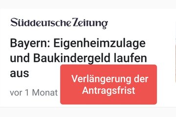 Bild der Petition Bayerische Eigenheimzulage und Baukindergeld Plus - Verlängerung der Antragsfrist