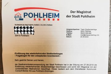 Bild der Petition Bürger GEGEN Straßenbaubeiträge Pohlheim