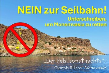 Bild der Petition Die Burgstadt Monemvasia braucht keine Seilbahn!