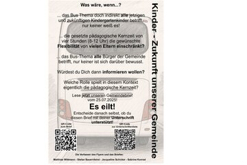 Bild der Petition Erhalt des Mittags-Busfahrplans für Kindergartenkinder in Beidl und flexiblere Kernzeiten