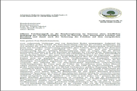 Bild der Petition: Frieden in Europa