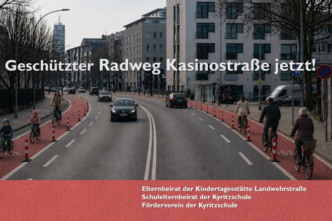 Geschützter Radweg Kasinostraße jetzt! - Online-Petition