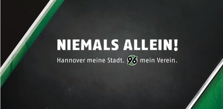 Hannover 96 Kaffeebecher Tasse Logo Niemals Allein Schwarz 