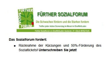 Bild der Petition Keine Kürzungen beim Fürther Sozialticket