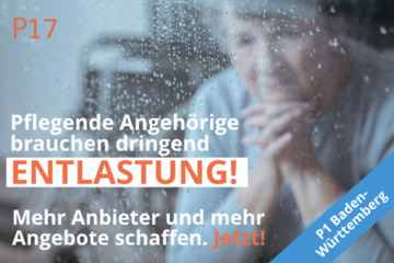 Bild der Petition P1 Pflegende Angehörige fordern Verbesserung der Entlastungs-Verordnung für Baden-Württemberg!