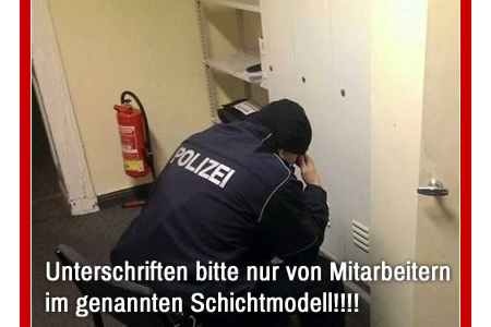 Bild der Petition Polizei Berlin • Dir E ZOS • Entlastung durch verhältnismäßige Arbeitszeit & Freizeit