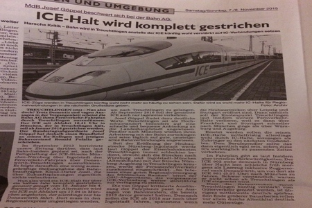 Bild der Petition Pro ICE Standort Treuchtlingen ab 2016