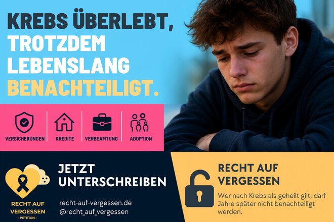 Recht auf Vergessenwerden für Krebsüberlebende jetzt! - Online-Petition