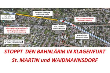 Bild der Petition Stoppt Bahnlärm und Güterzüge in Klagenfurt St.Martin und Waidmannsdorf
