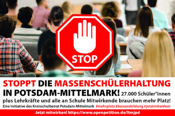 Bild der Petition Stoppt die Massenschülerhaltung in Potsdam-Mittelmark!