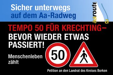 Bild der Petition Tempo 50 auf der Krommerter Straße (L 611) in Krechting – bevor wieder etwas passiert!