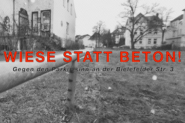 Bild der Petition Wiese statt Beton! Petition gegen den Parkirrsinn an der Bielefelder Str. 3!