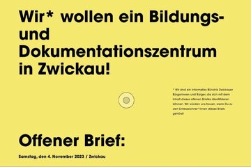 Bild der Petition Wir* wollen ein Bildungs- und Dokumentationszentrum in Zwickau!