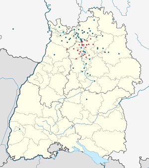 Map of Heilbronn with markings for the individual supporters