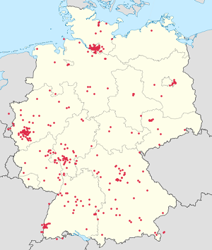 Map of Germany with markings for the individual supporters