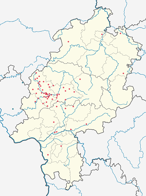 Karte von Hessen mit Markierungen für die einzelnen Unterstützenden