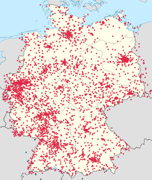 Әрбір қолдаушы үшін маркерлері бар Deutschland картасы
