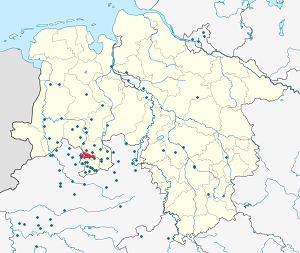Mapa de Osnabrück con etiquetas para cada partidario.