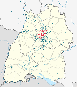 Map of Ludwigsburg with markings for the individual supporters