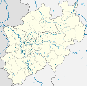 Mapa de Renânia do Norte-Vestfália com marcações de cada apoiante