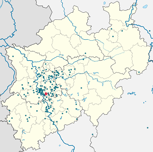 Karte von Hilden mit Markierungen für die einzelnen Unterstützenden