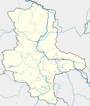 Kort over Sachsen-Anhalt med tags til hver supporter 