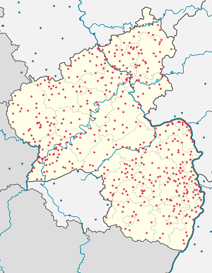 Mapa mesta Porýnie-Falcko so značkami pre jednotlivých podporovateľov